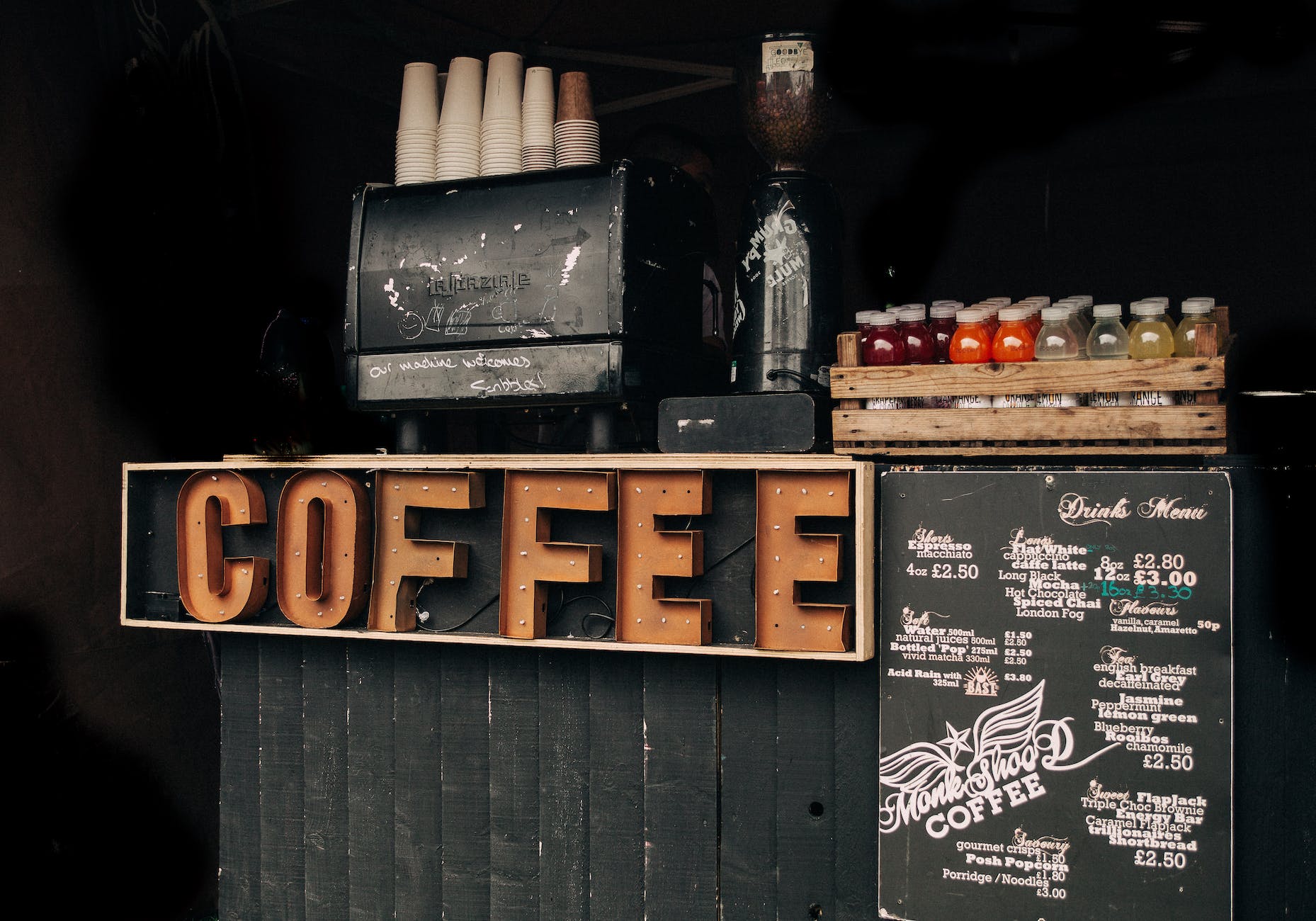 coffee brown signage